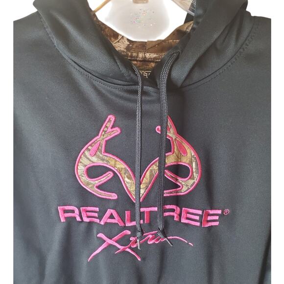 Realtree Black Hoodie with Pink Camo Logo, Large - Picture 2 of 5